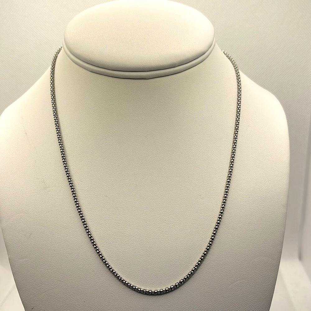 Made In Italy 925 Oxidized Sterling Silver Popcorn Chain